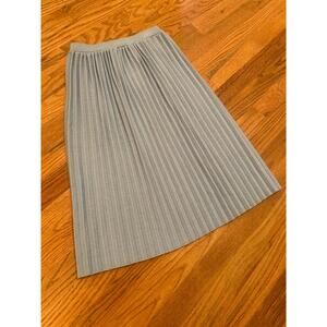 Vintage Knit Dusty Blue Pleated Skirt for Women